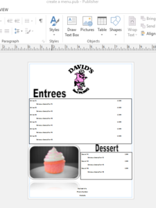 How To Use Microsoft Publisher to Create A Restaurant Menu 16