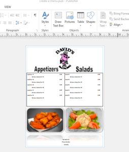 How To Use Microsoft Publisher to Create A Restaurant Menu 14